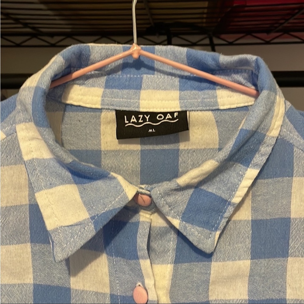 Lazy Oaf Ruffle Gingham Check Shirt - image 5